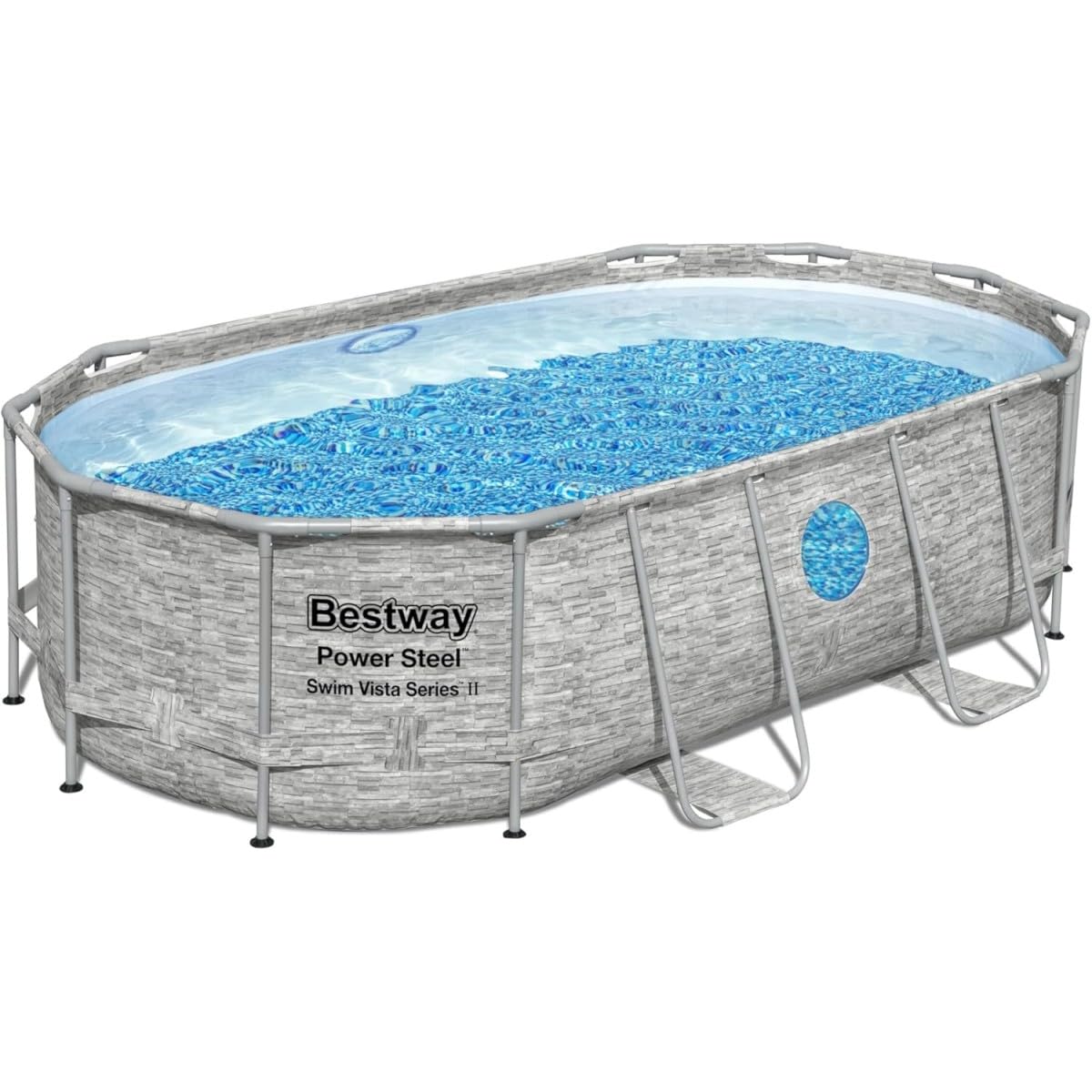 61W3PCO9wlL Bestway 4,27 m x 2,50 m x 1,00 m Oval Pool Set, 56088, Blau – Bild 1