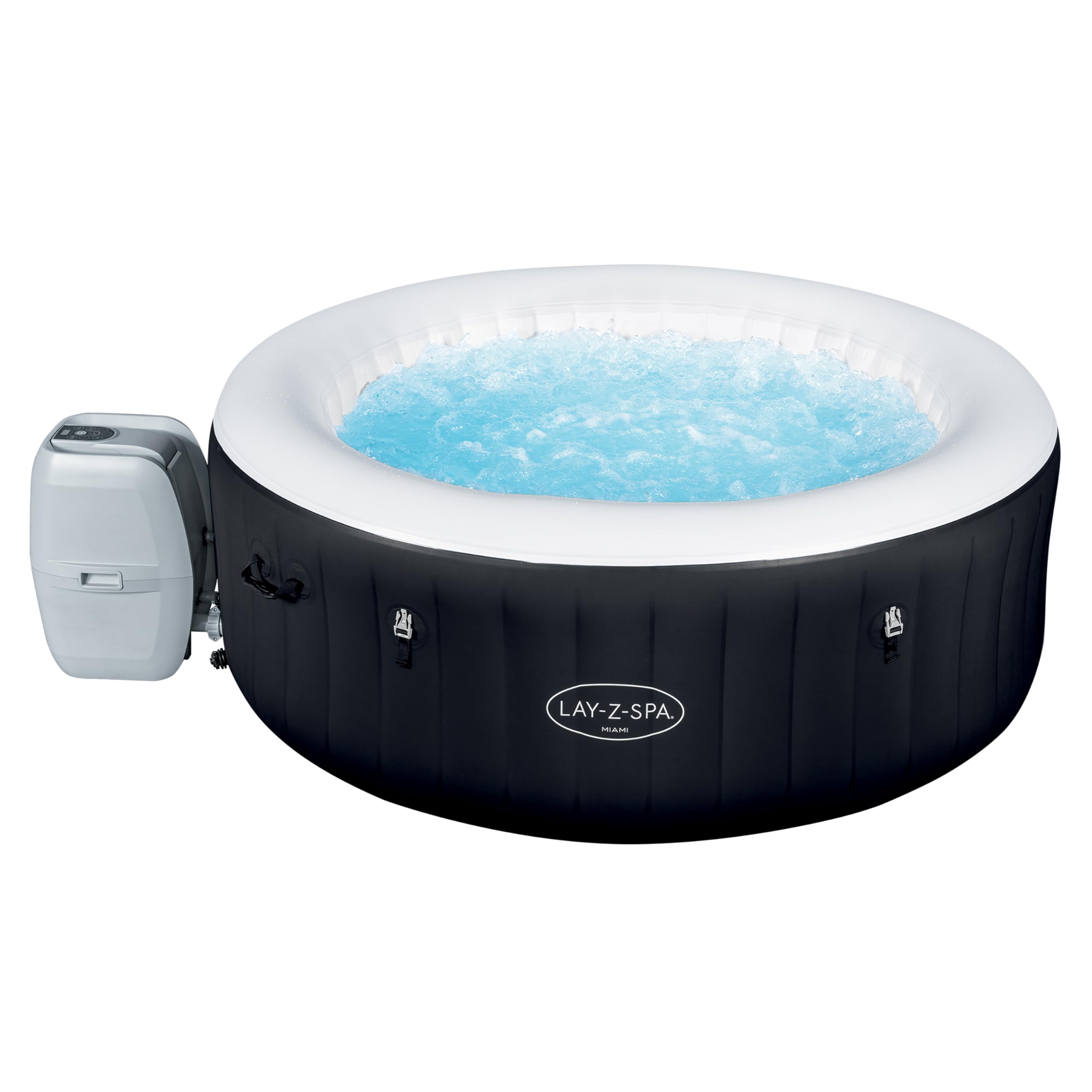 71FVHX2Qt0L Bestway Lay-Z-SPA Miami AirJet Whirlpool, 2-4 Personen, Miami AirJet, 180 x 66 cm – Bild 1