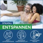 Bestway® Lay-Z-SPA® Cancun AirJet™ Whirlpool, 180 x 66 cm, 2-4 Personen, rund, graue Rattan-Optik – Bild 6