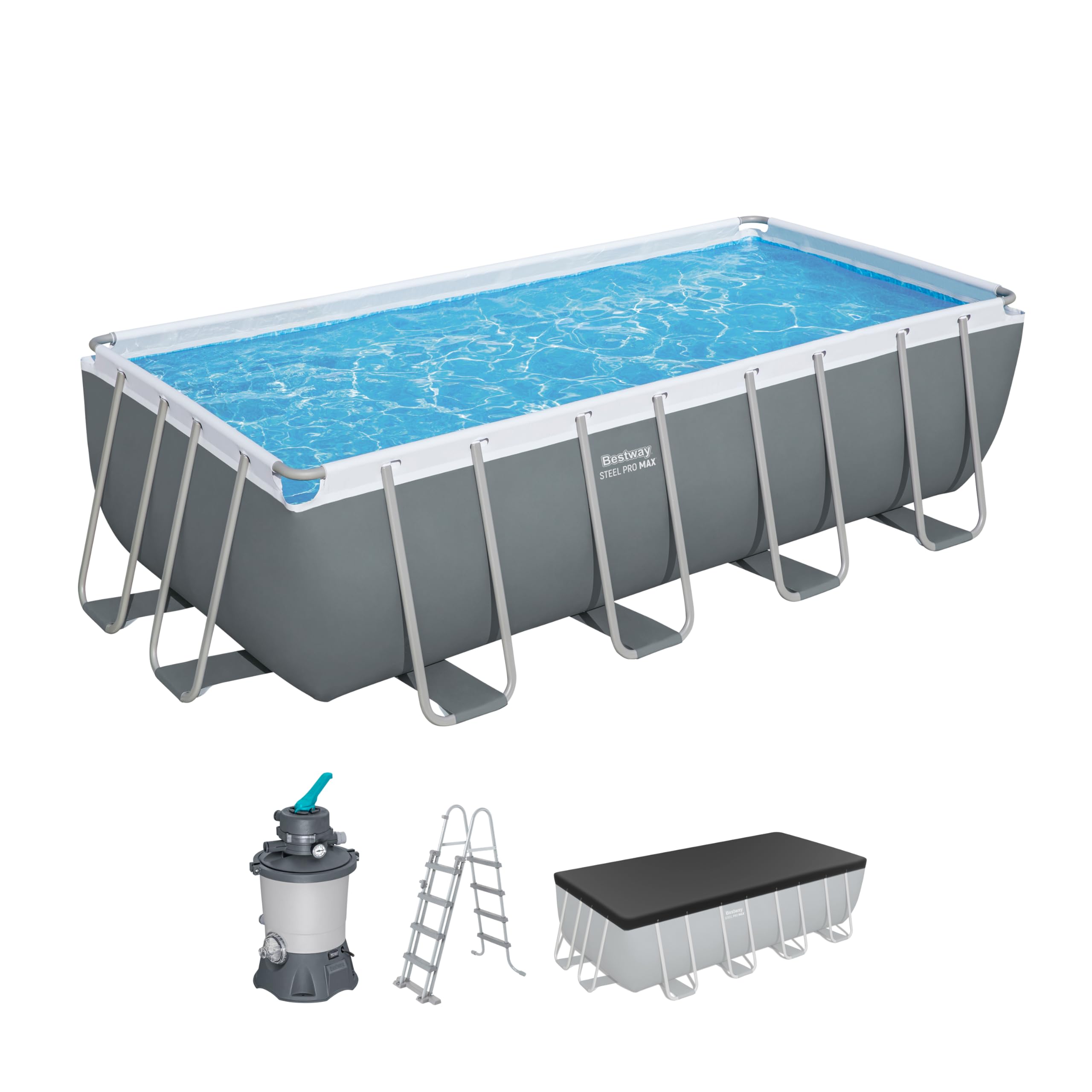 71Z6UADcbVL Bestway Pool-Set, rechteckig, 4,88 m x 2,44 m x 1,22 m – Bild 1