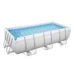 Bestway Power Steel Frame Pool-Set mit Sandfilteranlage 404 x 201 x 100 cm, lichtgrau, eckig – Bild 4