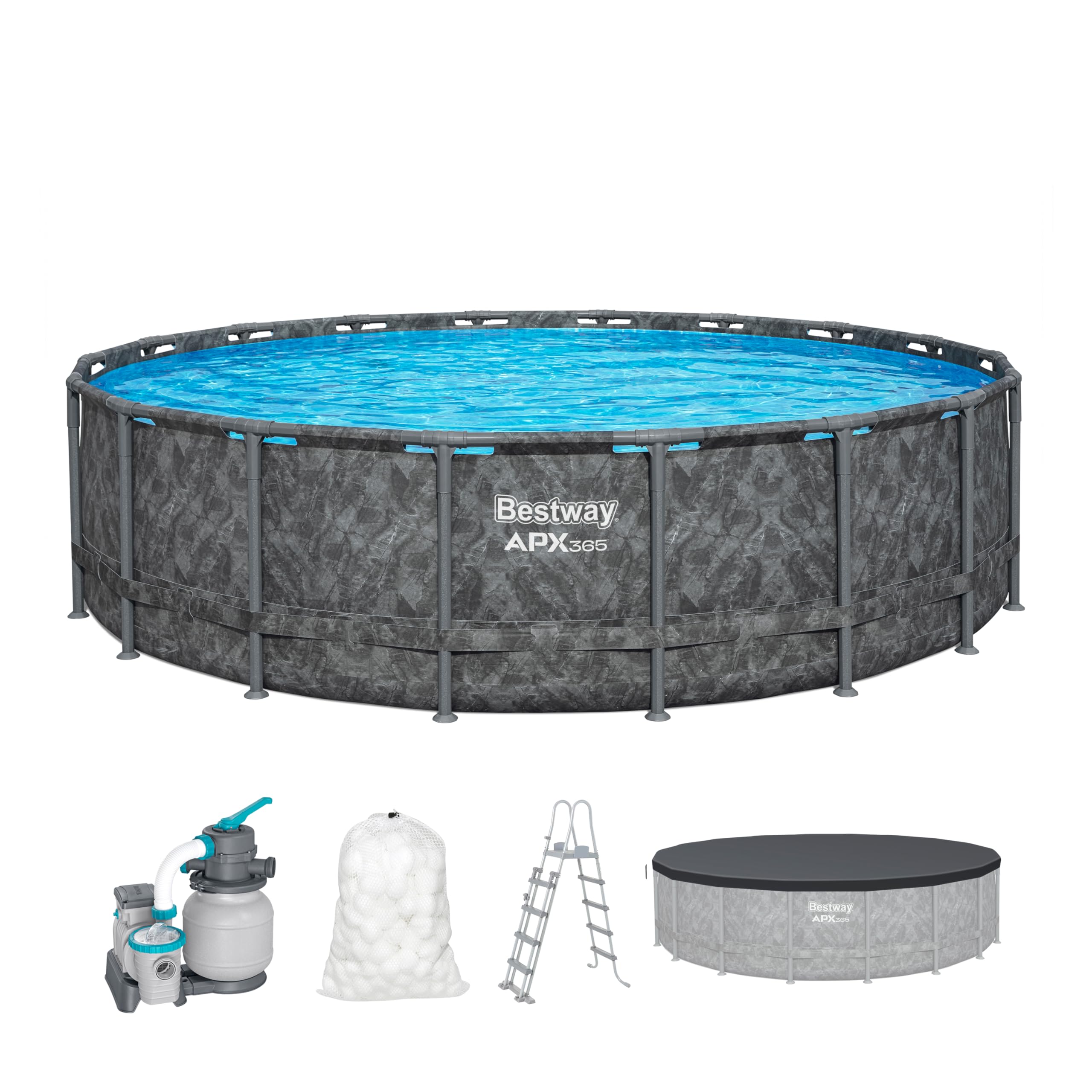 811eDTHPiRL Bestway 561KC Set Aufstellpool APX 365, 549 x 132 cm – Bild 1
