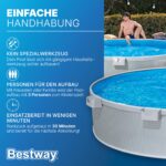 Bestway Stahlwandpool Set 305 x 61 cm, Rund, Grau – Aufstellpool mit Filterpumpe für den Garten, 3790 Liter Gartenpool im Industrial-Look – Bild 5