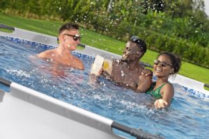 Bestway® Steel Pro MAX™ Aufstellpool-Set mit Filterpumpe Ø 366 x 100 cm, lichtgrau, rund – Bild 6