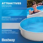 Bestway Stahlwandpool Set 305 x 61 cm, Rund, Grau – Aufstellpool mit Filterpumpe für den Garten, 3790 Liter Gartenpool im Industrial-Look – Bild 9