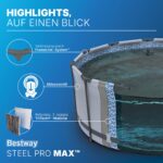 Bestway Aufstellpool rund 366x100 cm, Set mit Filterpumpe, Holz-Optik – Bild 7