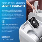 Bestway LAY-Z-SPA Energiespar-Whirlpool Maldives HydroJet Pro, 201 x 201 x 80 cm, 7 Personen, Heizung, Frostwächter, 8 HydroJet-Düsen, 180 AirJet-Düsen, App-Steuerung, Thermo-Abdeckung, Mahagoni, LEDs – Bild 9