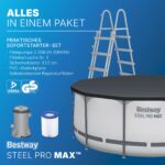 Bestway Aufstellpool rund 366x122 cm, Komplett-Set mit Filterpumpe – Bild 9