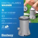 Bestway Aufstellpool rund 366x100 cm, Set mit Filterpumpe, Holz-Optik – Bild 8