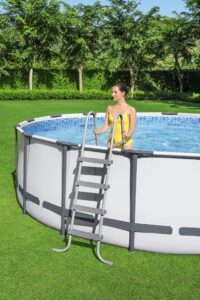 BESTWAY 5612X Abnehmbarer Pool Steel Pro Max 427 x 122 cm, mit Kartusche 3.028 L/H Abdeckung und Leiter, 56088, Blau – Bild 5