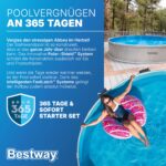Bestway Stahlwandpool Set 305 x 61 cm, Rund, Grau – Aufstellpool mit Filterpumpe für den Garten, 3790 Liter Gartenpool im Industrial-Look – Bild 3