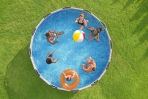 Bestway® Steel Pro MAX™ Aufstellpool-Set mit Filterpumpe Ø 366 x 100 cm, lichtgrau, rund – Bild 4