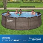Bestway Steel Pro MAX Solo Pool ohne Zubehör 366 x 100 cm, Rattan-Optik (Schokobraun), rund – Bild 3
