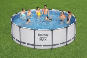 BESTWAY 5612X Abnehmbarer Pool Steel Pro Max 427 x 122 cm, mit Kartusche 3.028 L/H Abdeckung und Leiter, 56088, Blau – Bild 2