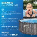Bestway Aufstellpool rund 366x100 cm, Set mit Filterpumpe, Holz-Optik – Bild 5