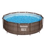 Bestway 56709-GS18 Steel Pro Max Stahlrahmenpool-Set mit Filterpumpe und Zubehör, 9150 L, blau, 366 x 366 x 100 cm – Bild 3