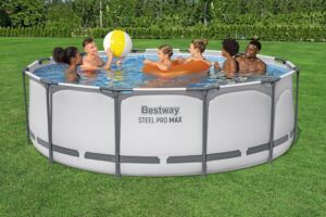 Bestway® Steel Pro MAX™ Aufstellpool-Set mit Filterpumpe Ø 366 x 100 cm, lichtgrau, rund – Bild 2