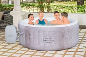 Bestway® Lay-Z-SPA® Cancun AirJet™ Whirlpool, 180 x 66 cm, 2-4 Personen, rund, graue Rattan-Optik – Bild 2