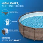 Bestway Steel Pro MAX Solo Pool ohne Zubehör 366 x 100 cm, Rattan-Optik (Schokobraun), rund – Bild 6