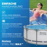 Bestway Aufstellpool rund 366x122 cm, Komplett-Set mit Filterpumpe – Bild 5