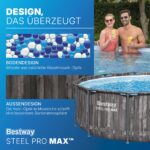 Bestway Aufstellpool rund 366x100 cm, Set mit Filterpumpe, Holz-Optik – Bild 6