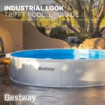Bestway Stahlwandpool Set 305 x 61 cm, Rund, Grau – Aufstellpool mit Filterpumpe für den Garten, 3790 Liter Gartenpool im Industrial-Look – Bild 8