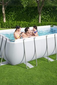 Bestway Power Steel Frame Pool-Set mit Sandfilteranlage 404 x 201 x 100 cm, lichtgrau, eckig – Bild 9