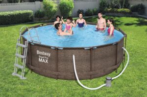 Bestway Steel Pro Max Framepool-Set, rund, mit Filterpumpe & Sicherheitsleiter 366 x 100 cm – Bild 2