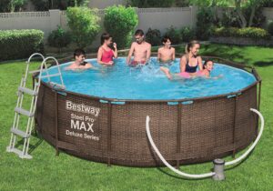 BESTWAY Steel Promax Deluxe Series Pool Set Ø366X100 cm, Stahlrahmenpool-Set mit Filterpumpe und Zubehör – Bild 2