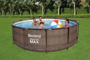 Bestway 56709-GS18 Steel Pro Max Stahlrahmenpool-Set mit Filterpumpe und Zubehör, 9150 L, blau, 366 x 366 x 100 cm – Bild 9