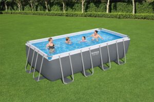 Bestway Power Steel™ Aufstellpool rechteckig 488 x 244 x 122 cm mit Sandfilter, Plane, Leiter – Bild 2